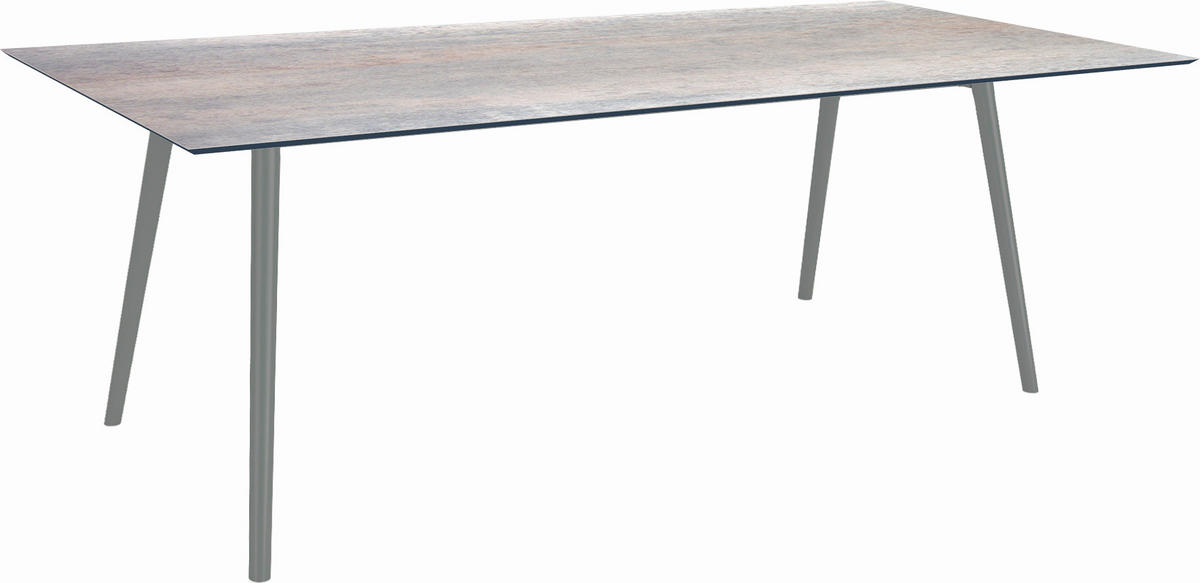 GARTENTISCH Kunststoff Grau rechteckig  - Anthrazit/Grau, MODERN, Kunststoff/Metall (220/100/75cm) - Stern