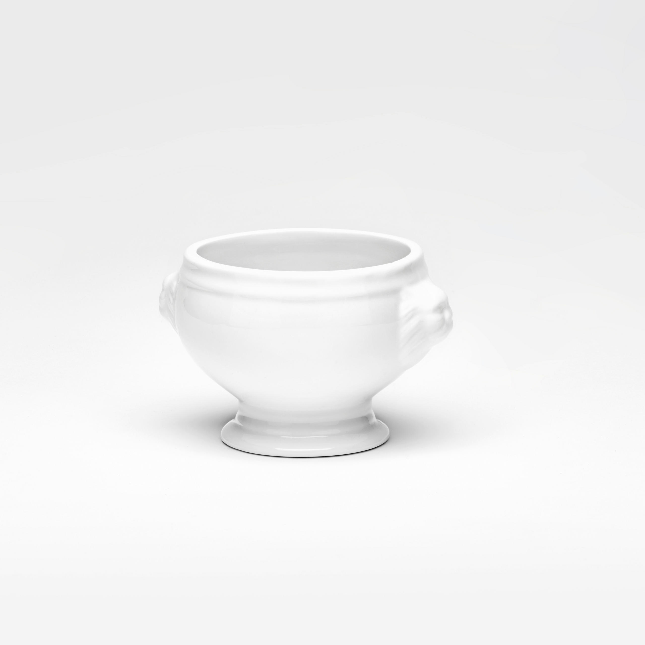 TERRINE Weiß 6-teilig Porzellan Löwenkopf Wellco  - Weiß, Basics, Keramik (12,5/15/9cm) - Van Well