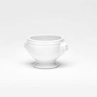 TERRINE Weiß 6-teilig Porzellan Löwenkopf Wellco  - Weiß, Basics, Keramik (12,5/15/9cm) - Van Well