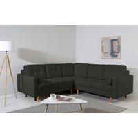 ECKSOFA Noret in Schwarz  - Buchefarben/Schwarz, Design, Holz/Textil (242/242cm) - MID.YOU