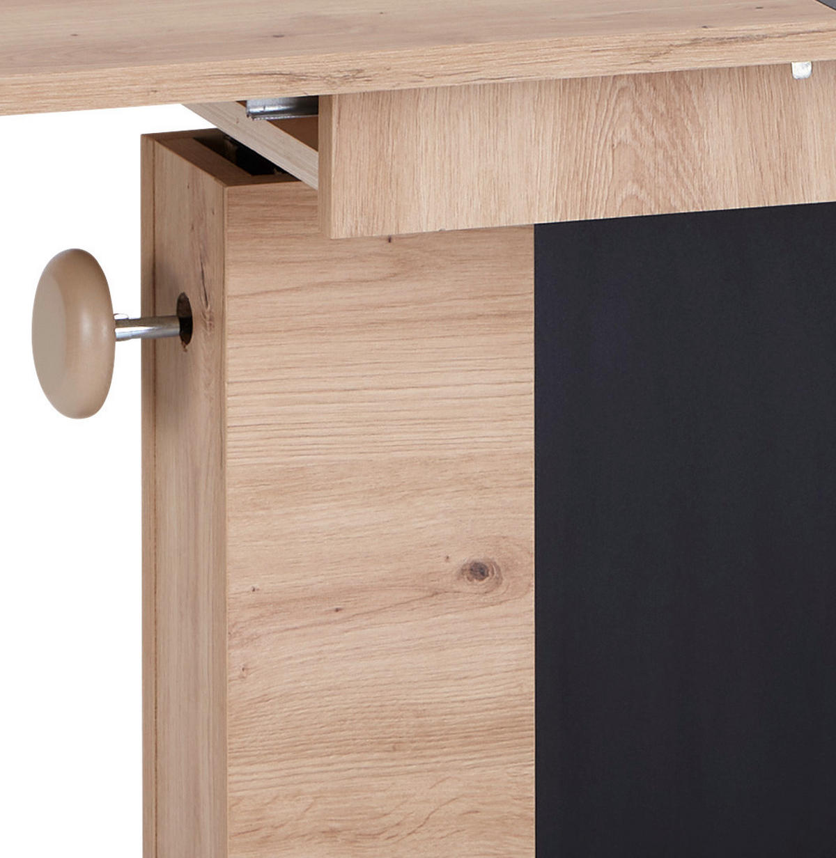 COUCHTISCH 110-150/65/59-75 cm rechteckig Schwarz, Eichefarben  - Eichefarben/Schwarz, Design, Holzwerkstoff (110-150/65/59-75cm) - MID.YOU