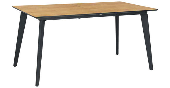 ESSTISCH rechteckig Eichefarben - Eichefarben/Schwarz, Design, Holzwerkstoff/Metall (160-200/90/75cm) - Carryhome