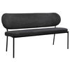 SITZBANK in Metall, Textil Schwarz, Dunkelgrau  - Dunkelgrau/Schwarz, Design, Textil/Metall (160/82/62cm) - MID.YOU