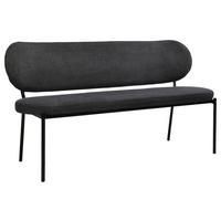 SITZBANK in Metall, Textil Schwarz, Dunkelgrau  - Dunkelgrau/Schwarz, Design, Textil/Metall (160/82/62cm) - MID.YOU