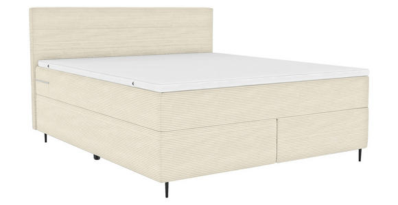 BOXSPRINGBETT 180/200 cm  in Beige  - Beige/Schwarz, KONVENTIONELL, Textil/Metall (180/200cm) - Carryhome