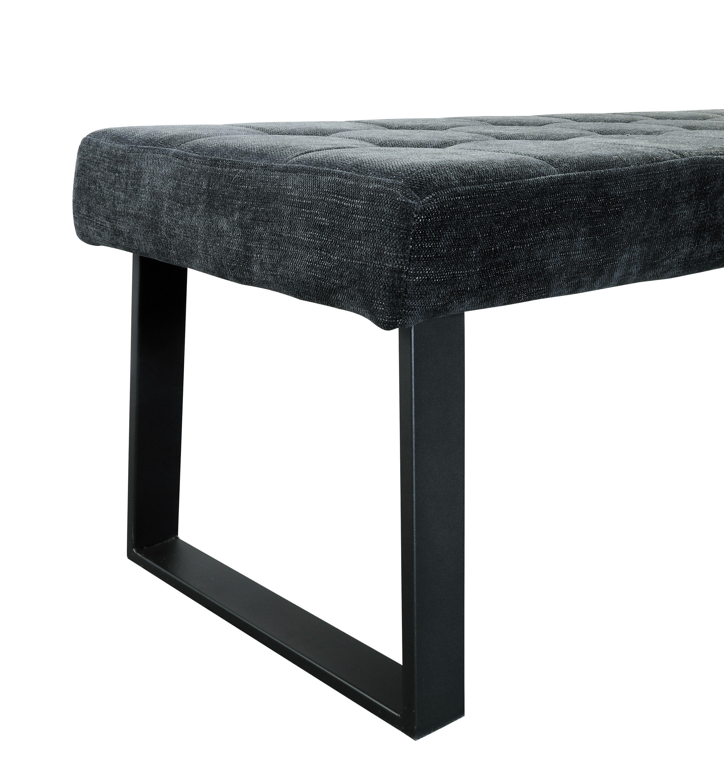 SITZBANK 140/49/48 cm Webstoff Dunkelgrau - Dunkelgrau/Schwarz, MODERN, Textil/Metall (140/49/48cm) - MID.YOU