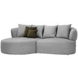 ECKSOFA  in Bouclé Taupe  166/235 cm  - Taupe/Schwarz, MODERN, Kunststoff/Textil (166/235cm) - Hom`in