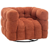 SESSEL in Bouclé Orange  - Schwarz/Orange, Design, Textil/Metall (94/83/71cm) - Livetastic