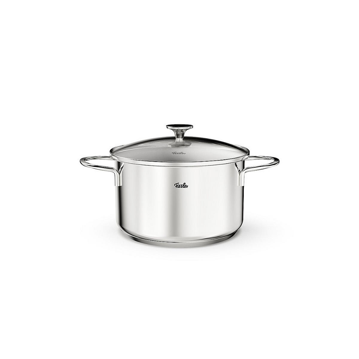 KOCHTOPFSET Leviro 4-teilig  - Edelstahlfarben/Schwarz, Basics, Metall - Fissler
