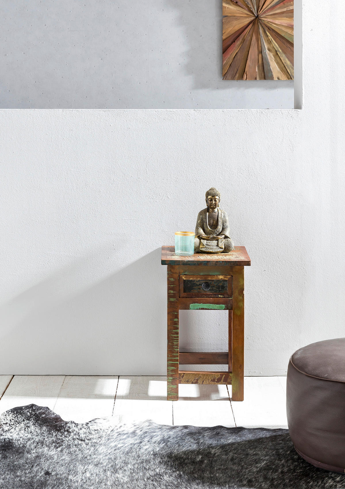 MIZICA, rjava  - črna/rjava, Design, kovina/les (30/30/50cm) - MID.YOU