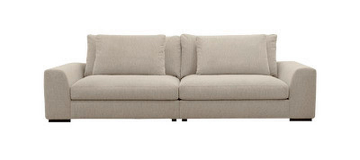 3-SITS SOFFA i sandfärgad  - sandfärgad/svart, Design, trä/textil (278/85/114cm) - Novel