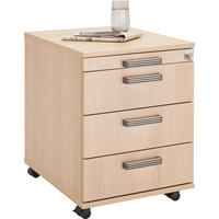 ROLLCONTAINER 42,8/59/58 cm  - Eichefarben/Silberfarben, KONVENTIONELL, Holzwerkstoff/Kunststoff (42,8/59/58cm) - Venda