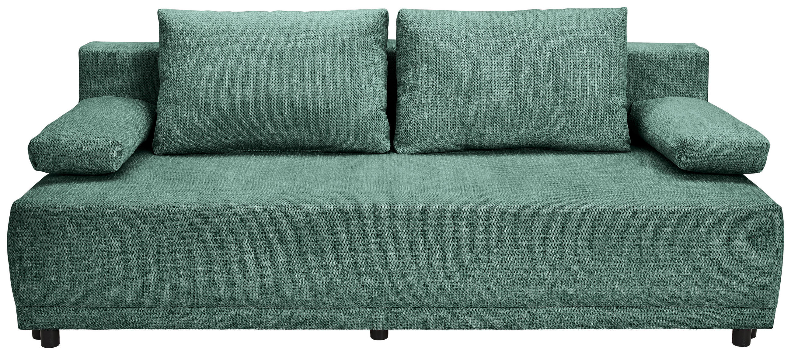 SCHLAFSOFA  mit Stoffauswahl, Liegefunktion, Schlafen auf Sitzhöhe, Rücken echt Chenille Dunkelgrün  - Dunkelgrün/Schwarz, KONVENTIONELL, Kunststoff/Textil (201/72/98cm) - Carryhome