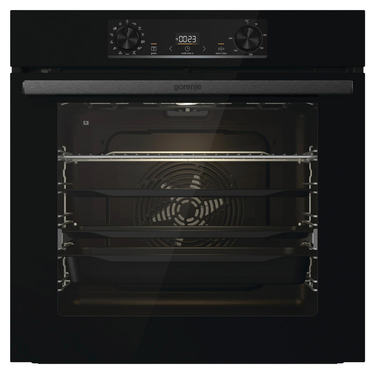 BACKOFENSET Black Pepper PSIbB  - Schwarz, Basics, Glas/Metall (60/60/54cm) - Gorenje