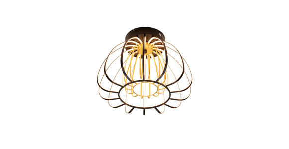 LED-DECKENLEUCHTE 44,5/33 cm   - Goldfarben/Schwarz, Design, Glas/Kunststoff (44,5/33cm) - Novel