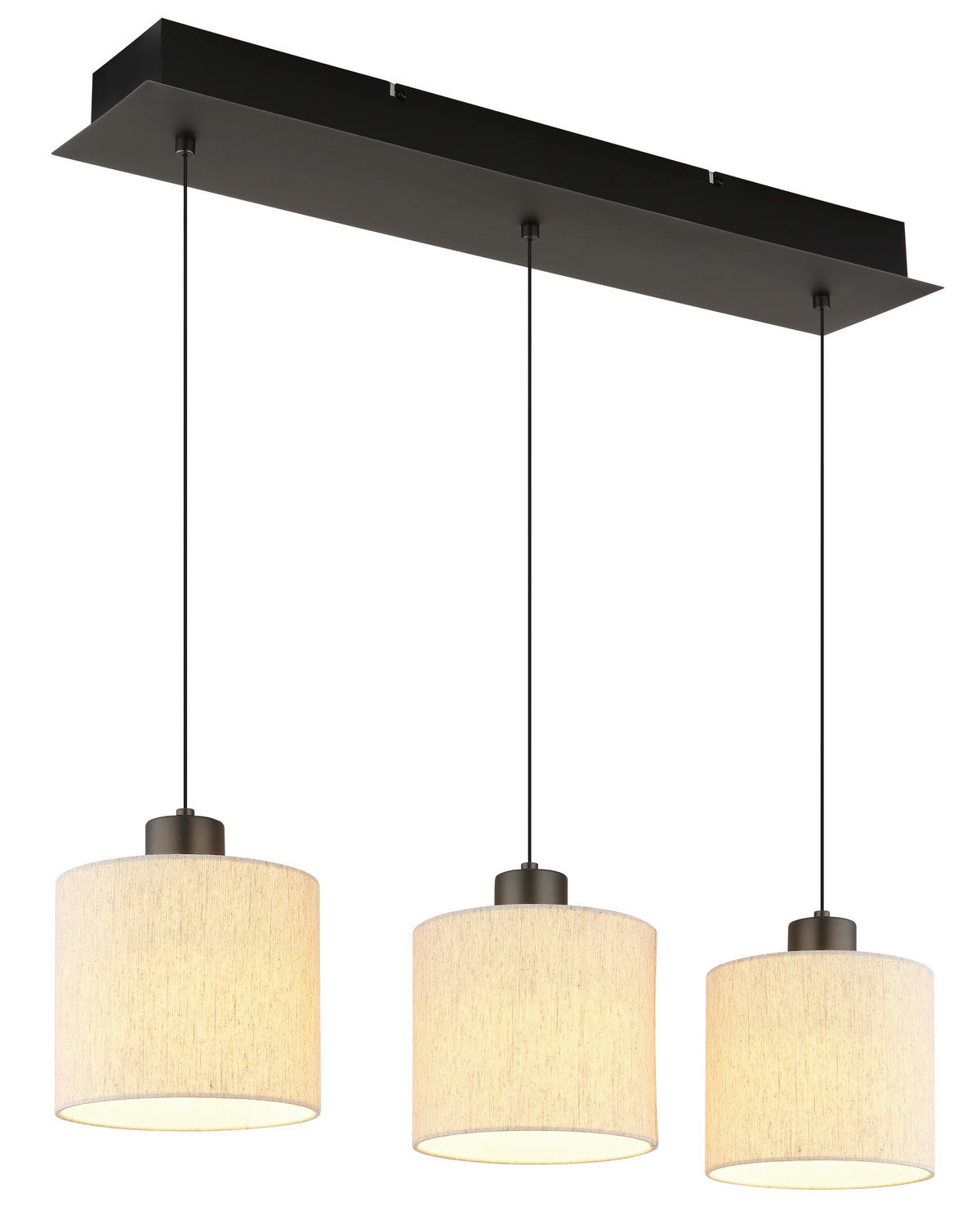 LED-HÄNGELEUCHTE 74/18/180 cm  - Schwarzchrom/Creme, Basics, Kunststoff/Textil (74/18/180cm)