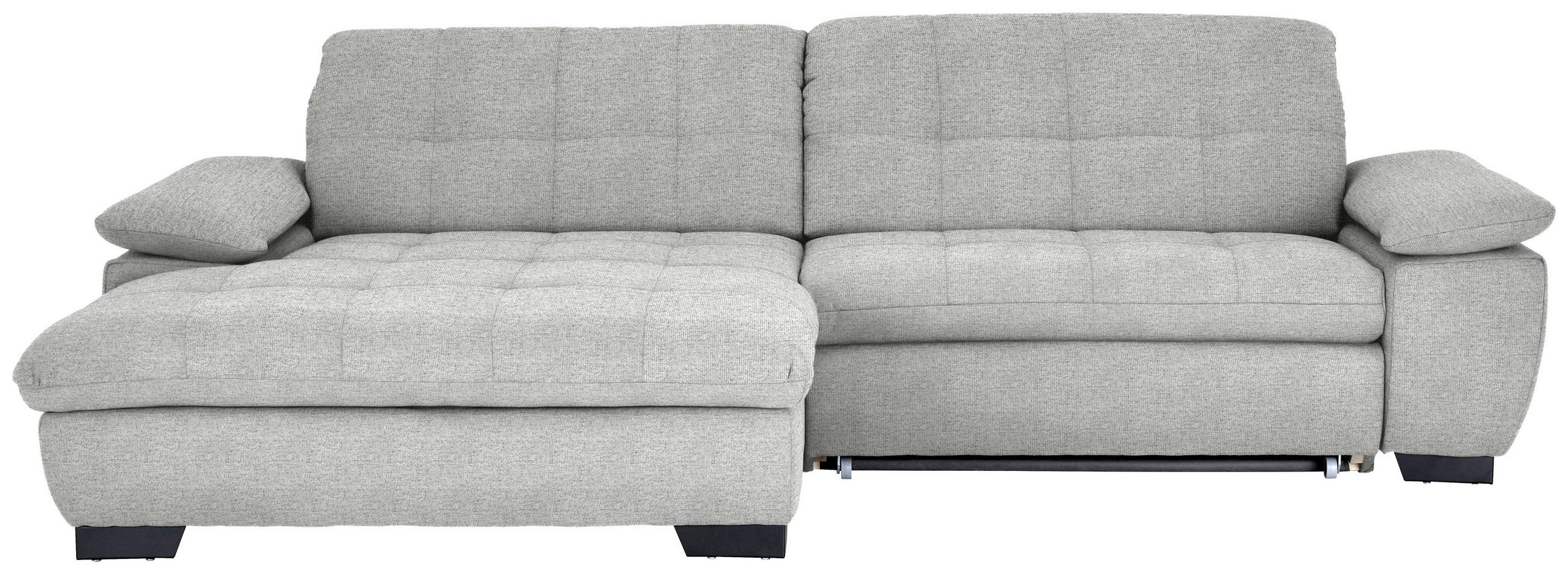 ECKSOFA in Webstoff Platinfarben  180/265 cm  - Platinfarben/Schwarz, Design, Textil/Metall (180/265cm) - Carryhome
