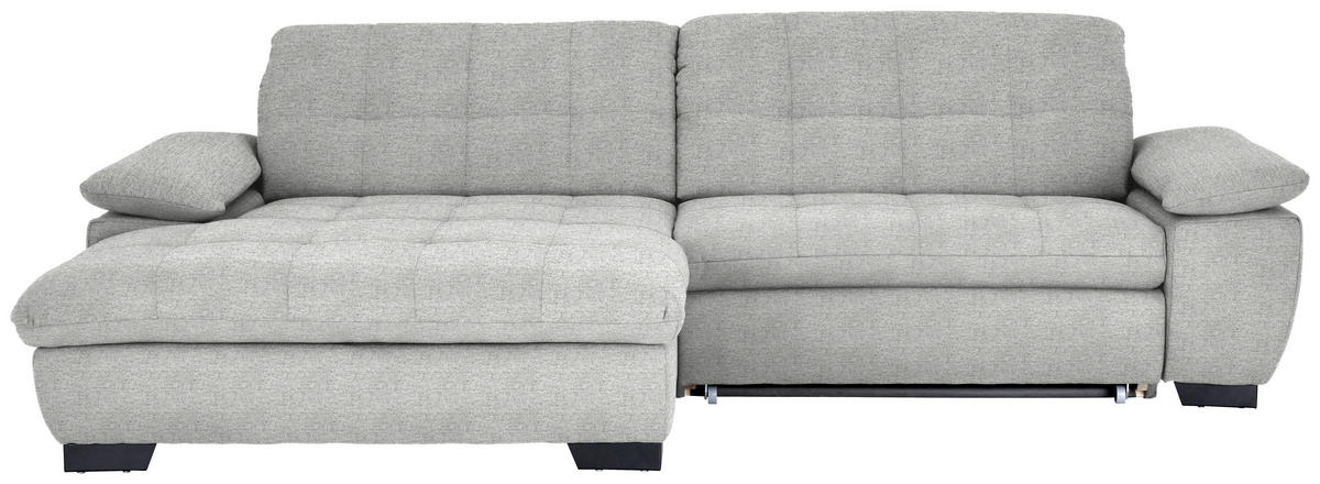 ECKSOFA  in Webstoff Platinfarben  180/265 cm  - Platinfarben/Schwarz, Design, Textil/Metall (180/265cm) - Carryhome