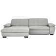 ECKSOFA  in Webstoff Platinfarben  180/265 cm  - Platinfarben/Schwarz, Design, Textil/Metall (180/265cm) - Carryhome