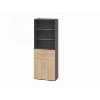 AKTENSCHRANK Graphitfarben, Eichefarben  - Eichefarben/Graphitfarben, Basics, Holzwerkstoff (80/215,6/41,7cm) - Venda