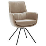 ARMLEHNSTUHL  in Stahl  - Taupe/Schwarz, Design, Leder/Metall (60/90/61cm) - Dieter Knoll