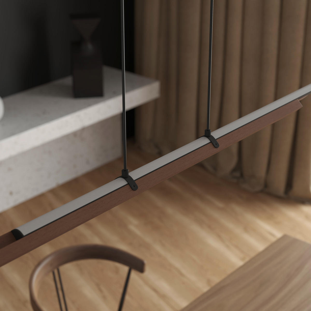 LED-HÄNGELEUCHTE 100/10/120 cm  - Weiß, Natur, Kunststoff (100/10/120cm) - Novel