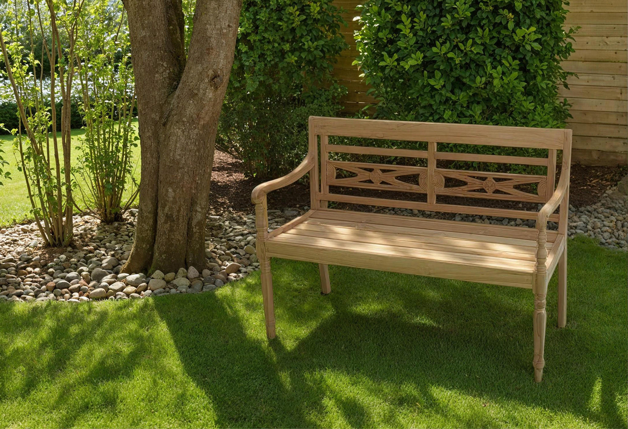 ZAHRADNÍ LAVICE dřevo - přírodní barvy, Basics, dřevo (120/86/55cm) - Gardenson