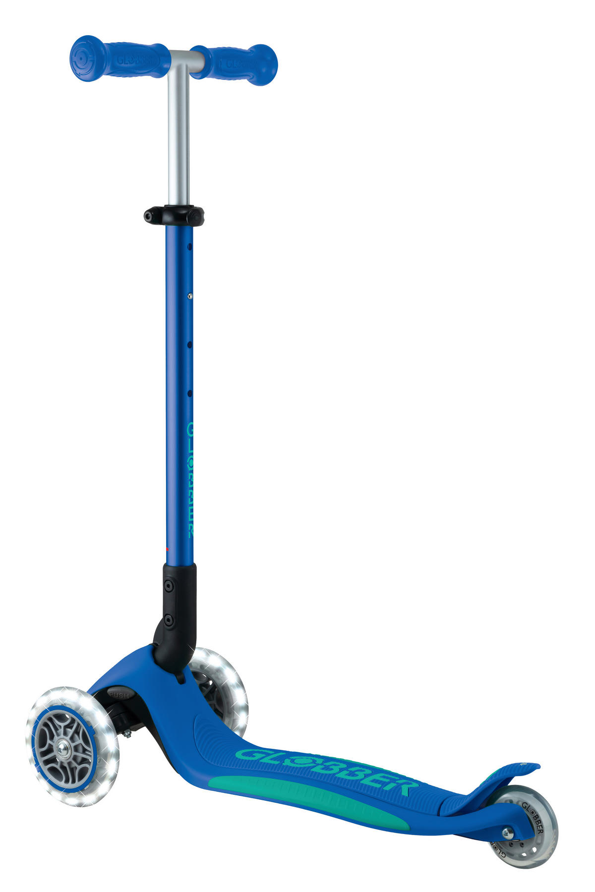 KINDERSCOOTER ELITE LIGHTS  - Dunkelblau, Basics, Kunststoff (57.5/28/82.5cm) - GLOBBER