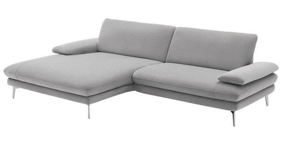 ECKSOFA in Webstoff Hellgrau  - Hellgrau/Schwarz, Design, Textil/Metall (184/284cm) - Dieter Knoll