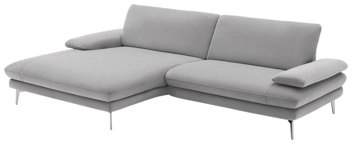 ECKSOFA in Webstoff Hellgrau  - Hellgrau/Schwarz, Design, Textil/Metall (184/284cm) - Dieter Knoll