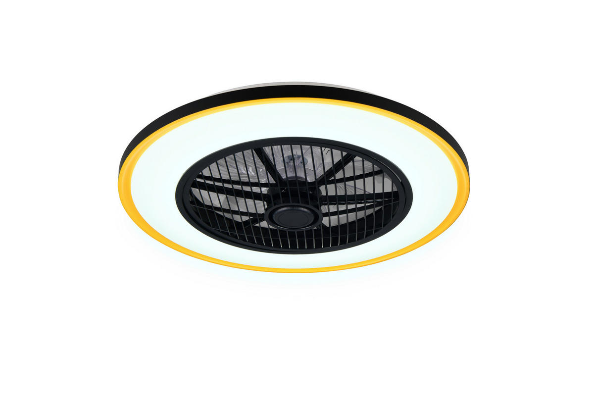 DECKENVENTILATOR - Klar/Goldfarben, Design, Kunststoff/Metall (55/2cm)