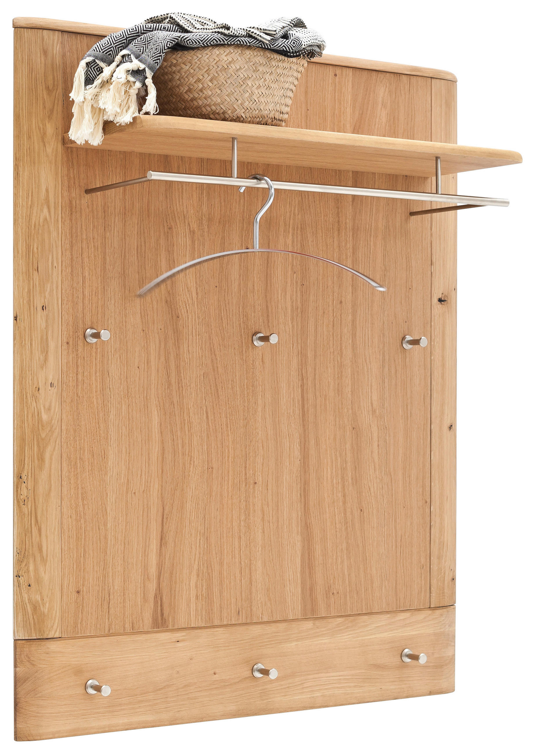 GARDEROBENPANEEL in 90/114/29 cm - Eichefarben/Nickelfarben, Natur, Holz/Metall (90/114/29cm) - MID.YOU