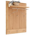 GARDEROBENPANEEL  in 90/114/29 cm  - Eichefarben/Nickelfarben, Natur, Holz/Metall (90/114/29cm) - Linea Natura