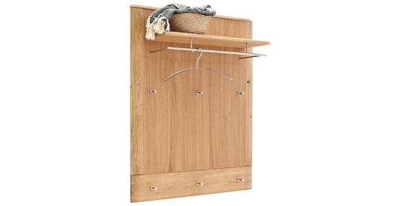 GARDEROBENPANEEL  in 90/114/29 cm  - Eichefarben/Nickelfarben, Natur, Holz/Metall (90/114/29cm) - Linea Natura