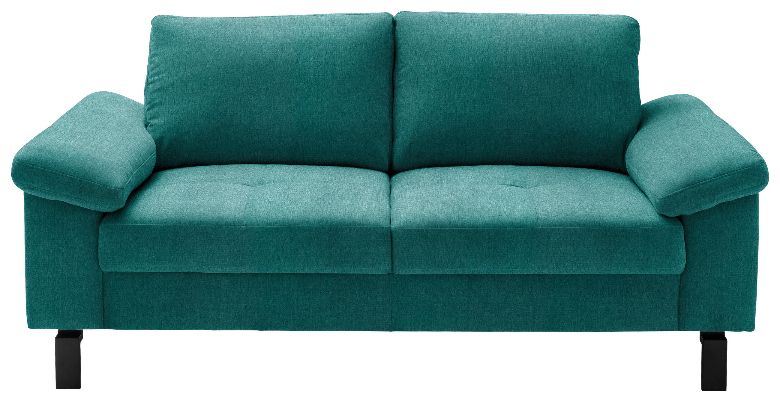 2-SITZER-SOFA in Velours Petrol  - Petrol/Schwarz, Design, Textil/Metall (186/86/97cm) - Pure Home Lifestyle