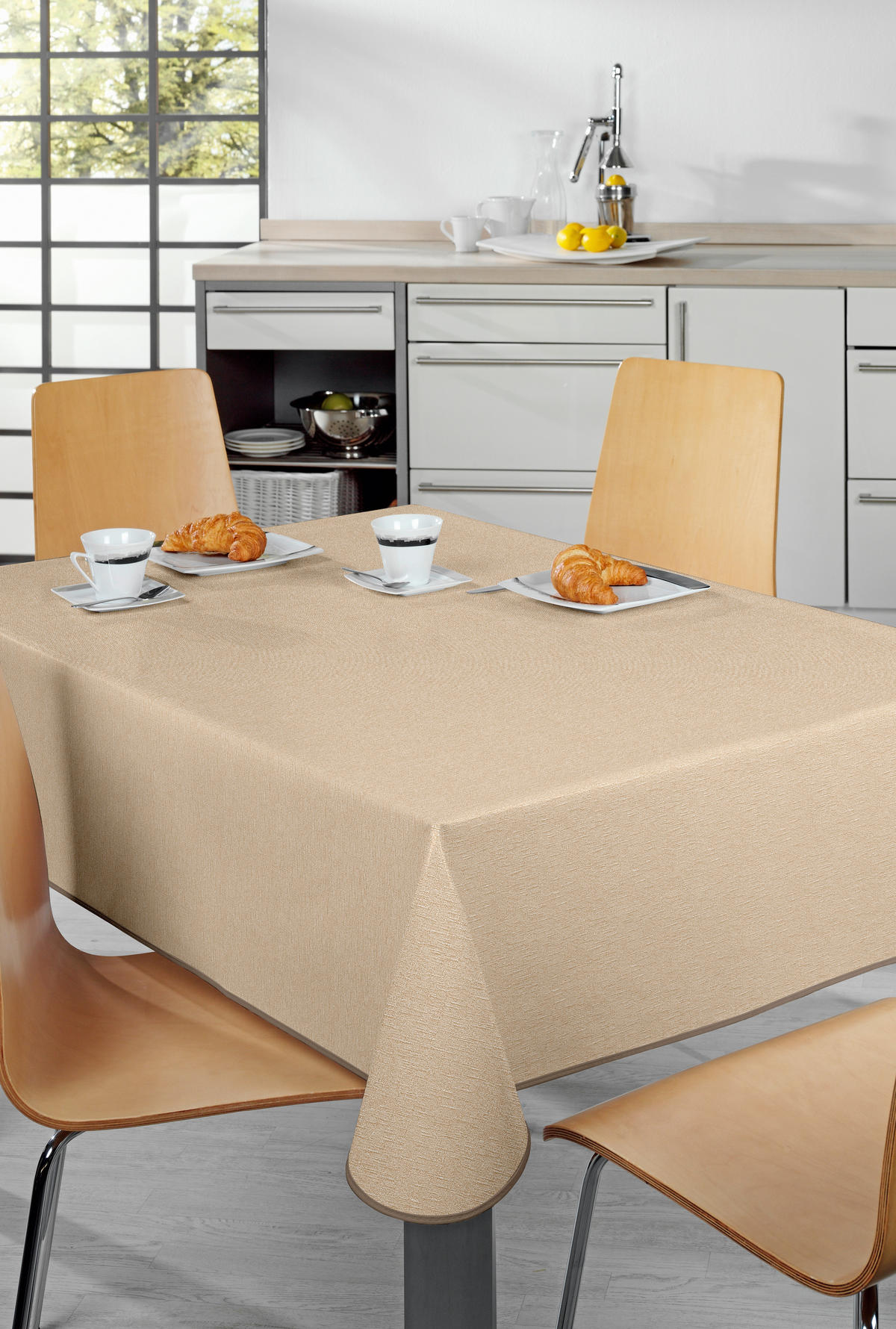 TISCHDECKE MILANO 110/140 cm  - Beige, Basics, Textil (110/140cm) - Peyer Syntex