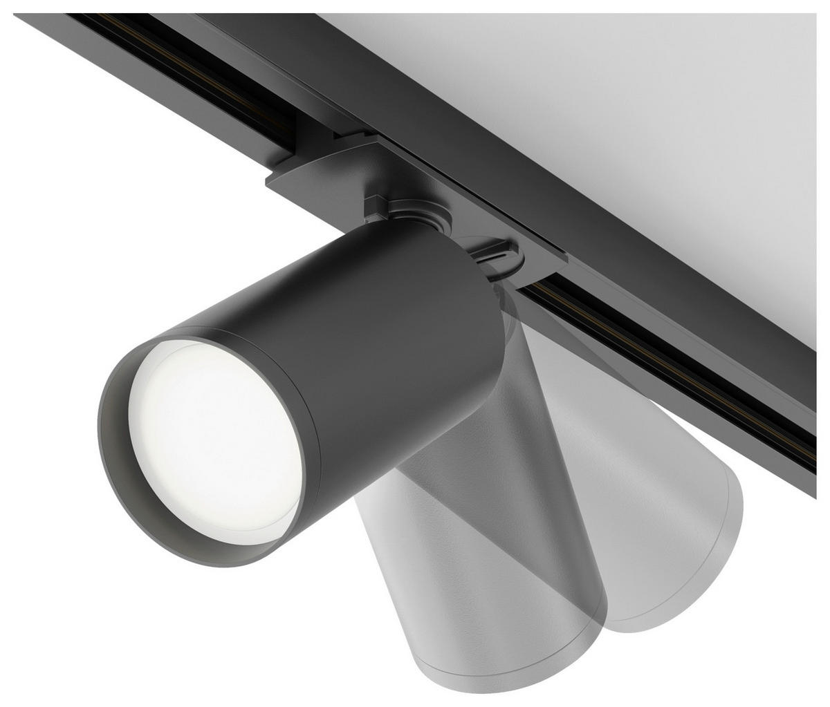 SCHIENENSYSTEM-STRAHLER 5,2/12,5/9,2 cm   - Schwarz, Basics, Metall (5,2/12,5/9,2cm) - MAYTONI