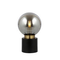 STOLNÍ LAMPA, E14, 15/24,5 cm  - černá/barvy mosazi, Design, kov/sklo (15/24,5cm) - Globo