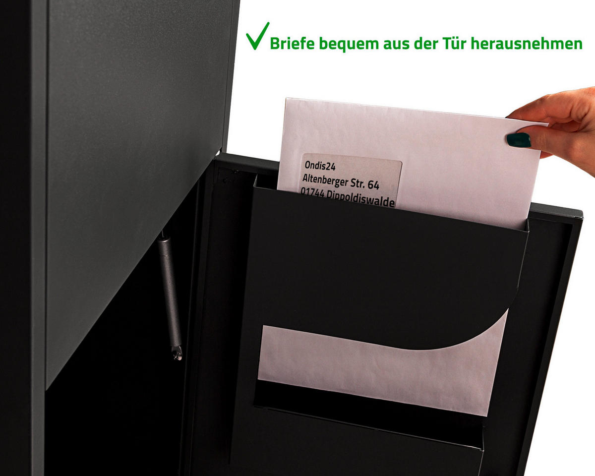 PAKETBOX Schwarz  - Schwarz, Basics, Metall (39,5/118,5/38,5cm) - Ambia Garden
