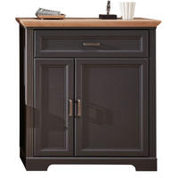 SCHUHSCHRANK Graphitfarben, Eichefarben  - Eichefarben/Graphitfarben, ROMANTIK / LANDHAUS, Holzwerkstoff/Metall (93/102/41cm) - Landscape