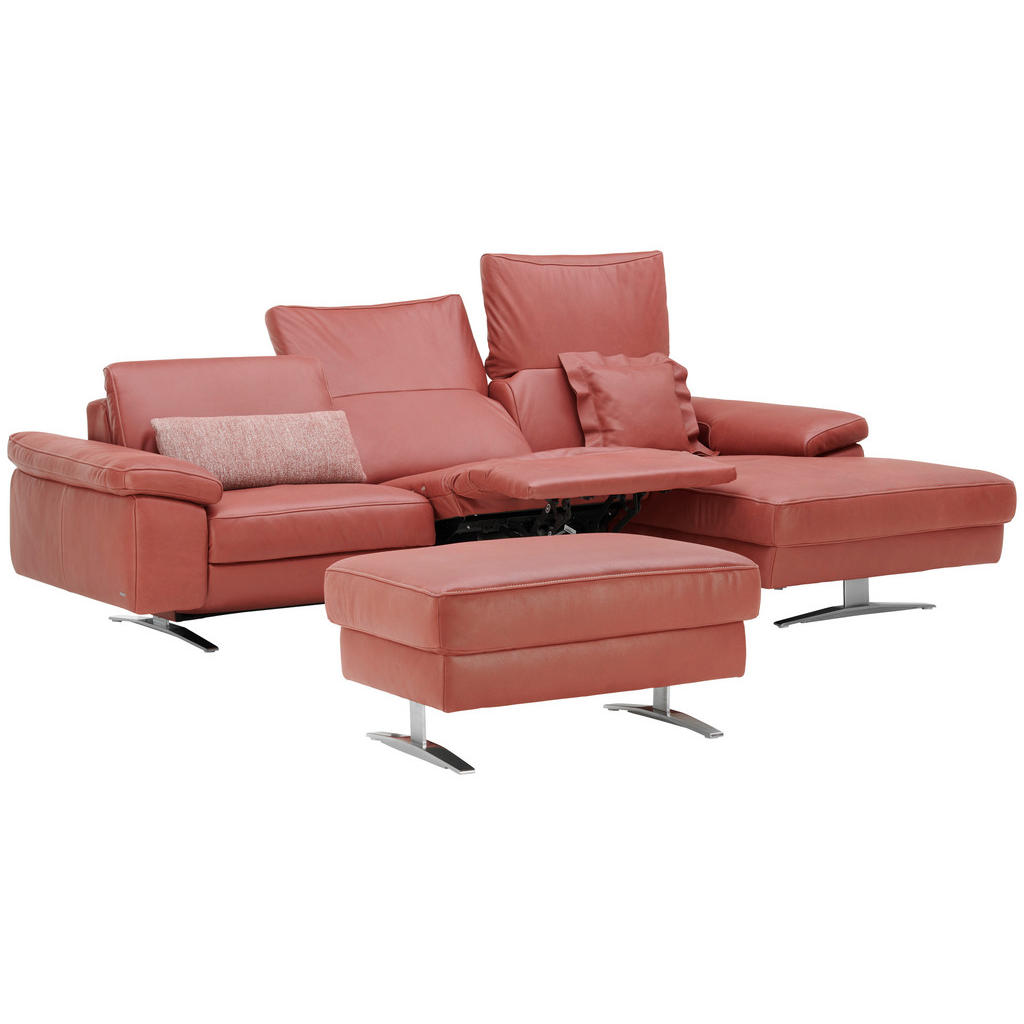 Thumbnail - Koinor Ecksofa, Rot, Leder, Echtleder, Anilinleder, 4-Sitzer, Ottomane rechts, L-Form, 287x174 cm, Goldenes M, Dgm, erwe...