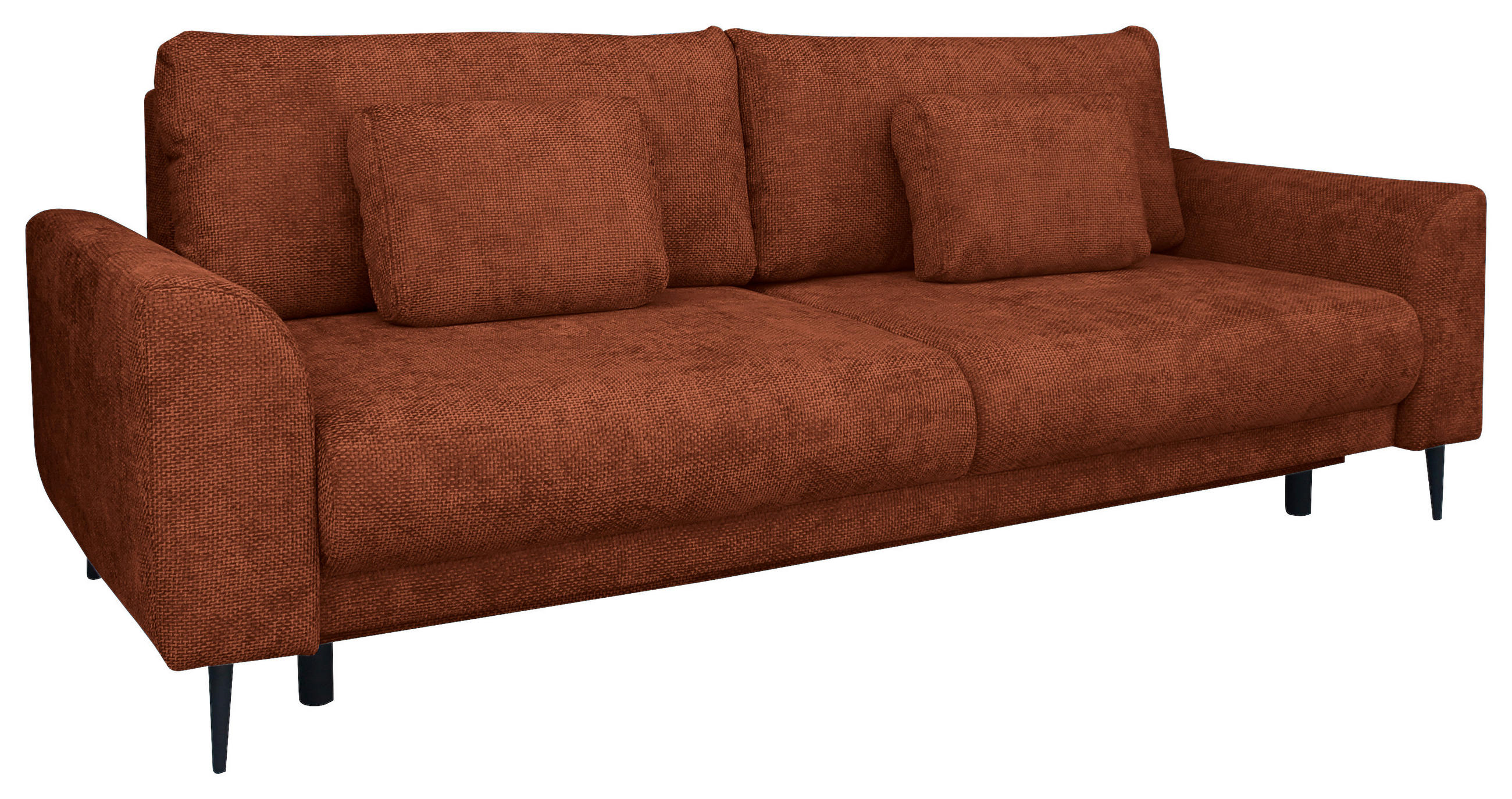 SCHLAFSOFA Chenille Terracotta  - Terracotta/Schwarz, KONVENTIONELL, Textil/Metall (235/90/104cm) - Carryhome