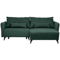 ECKSOFA Grün Cord  - Schwarz/Grau, Design, Textil/Metall (254/175cm) - Stylife