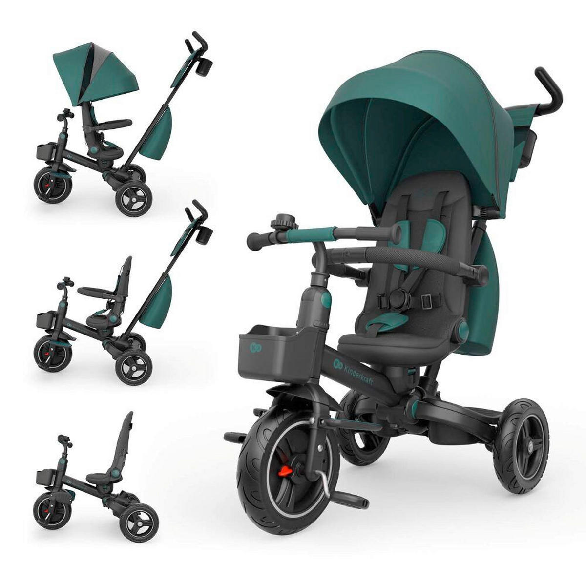 TRICIKL  SPINSTEP 2 PLUS  - zelena, Basics, metal/plastika (112/51.5/109cm) - Kinderkraft