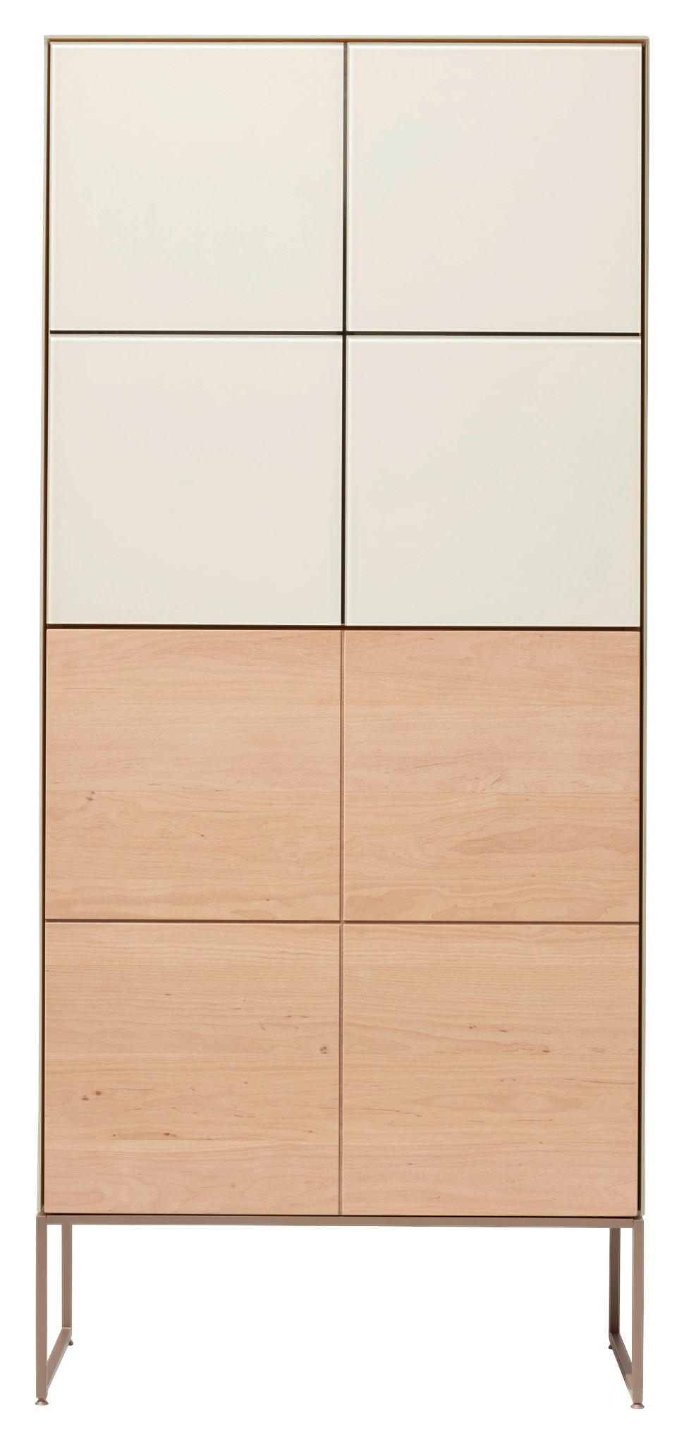 HIGHBOARD Weiß, Erlefarben  66,2/149,3/41,9 cm  - Hellbraun/Erlefarben, KONVENTIONELL, Glas/Holz (66,2/149,3/41,9cm) - Team 7