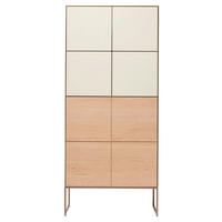 HIGHBOARD Weiß, Erlefarben  66,2/149,3/41,9 cm  - Hellbraun/Erlefarben, KONVENTIONELL, Glas/Holz (66,2/149,3/41,9cm) - Team 7