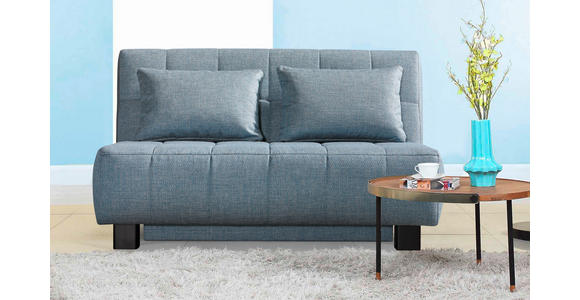 SCHLAFSOFA Juice in Webstoff Hellblau  - Schwarz/Hellblau, Design, Textil/Metall (145/92/102cm) - Novel