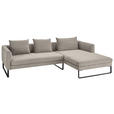 ECKSOFA  in Feincord Sandfarben  284/178 cm  - Sandfarben/Schwarz, KONVENTIONELL, Textil/Metall (284/178cm) - Hom`in