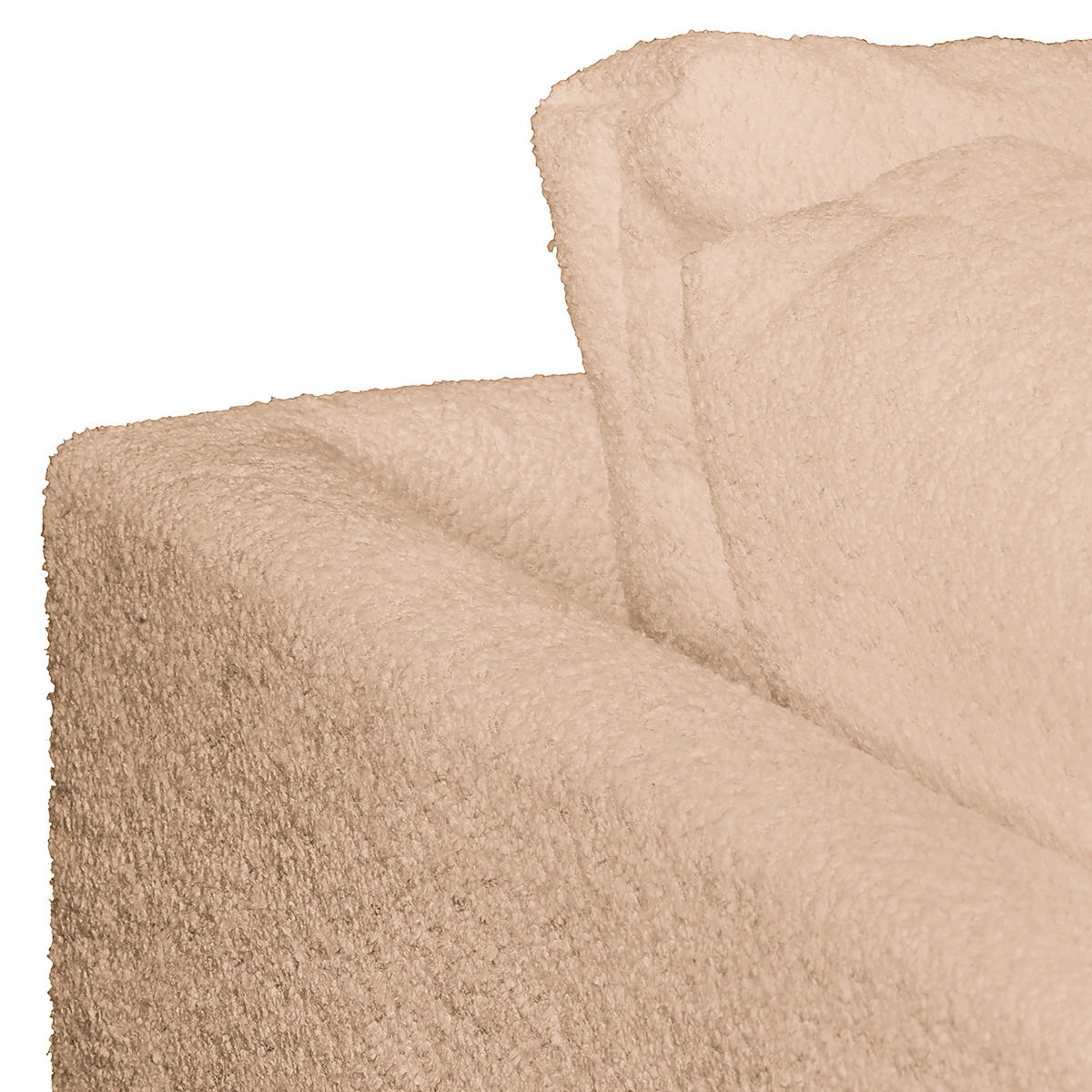 ECKSOFA inkl. Hocker Ariella Beige Bouclé  - Beige/Naturfarben, Design, Holz/Textil (161/231cm) - Livetastic