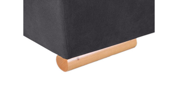 SCHLAFSOFA Flachgewebe Anthrazit Rückenkissen, Bettkasten, Schlaffunktion, Rücken echt, Armteilverstellung  - Anthrazit/Buchefarben, Design, Holz/Textil (200/75/92cm) - Carryhome